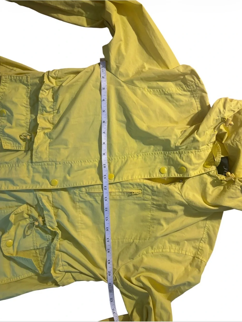 J.Crew Yellow Hooded Utility Anorak Jacket Raincoat Utility Pocket Size M